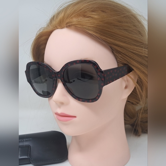 Saint Laurent Paris  Sunglasses Red Heart Metallic Butterfly SL133 006 53-19-140 - Picture 2 of 13